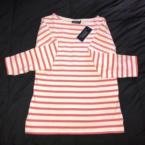 Polo Ralph Lauren Pink & White 3/4 Sleeve XS Shirt